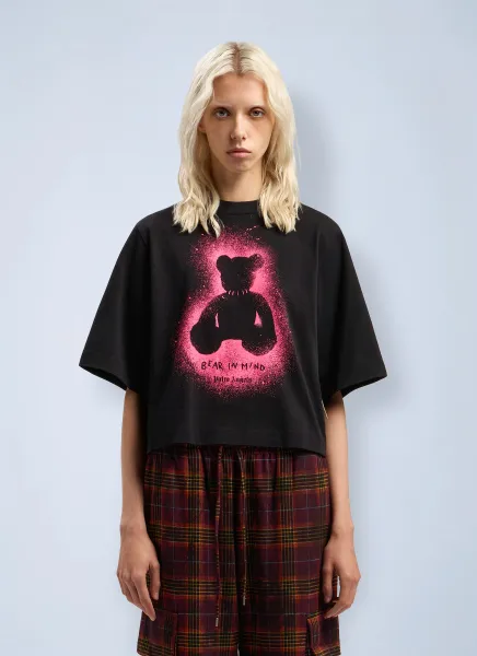 Spray Bear Cropped T-Shirt