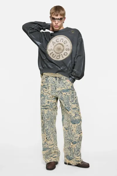 Distressed logo sweatshirt