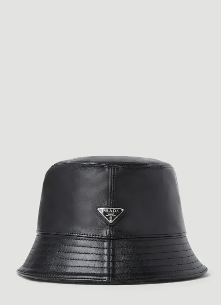 Leather Logo Plaque Bucket Hat