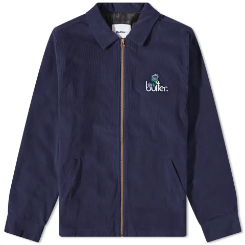 Corduroy Flower Zip Through Jacket