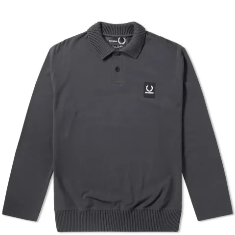 Long Sleeve Rib Collar Polo