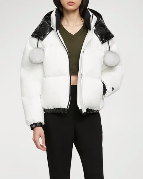 Macpeth Crop Puffer Jacket Milky Way