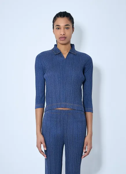 Pleated Polo Shirt