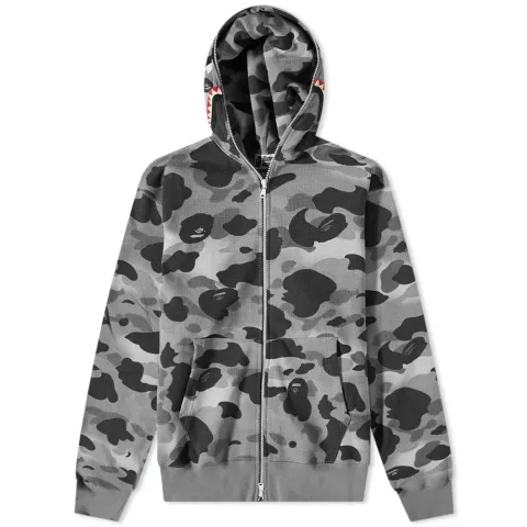 Grid Camo Shark Full Zip Hoodie