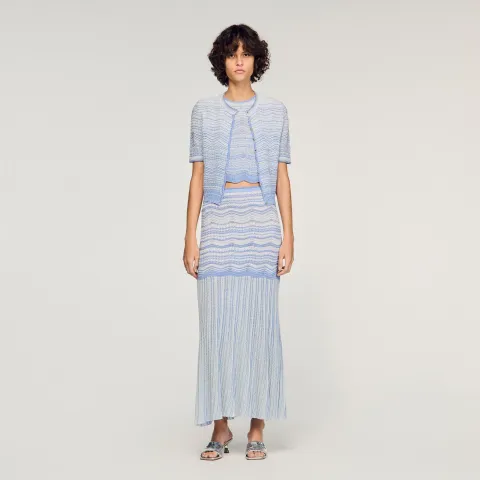 Long fancy knit skirt
