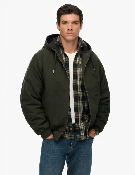Superdry & Co Canvas Hooded Parka Jacket Green