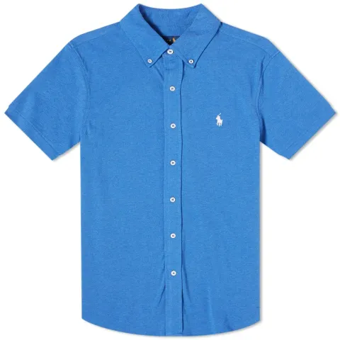 Short Sleeve Pique Button Down Shirt