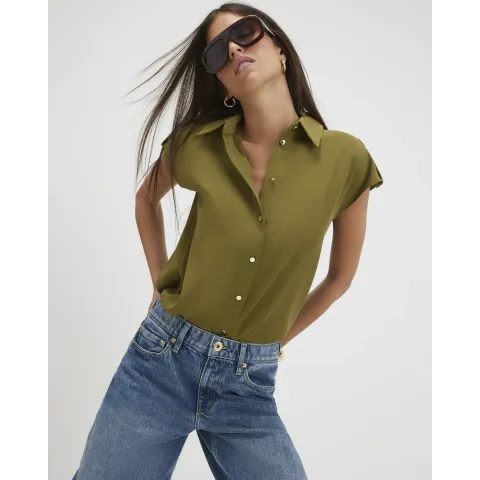 River Island Sleeveless Crepe Shirt