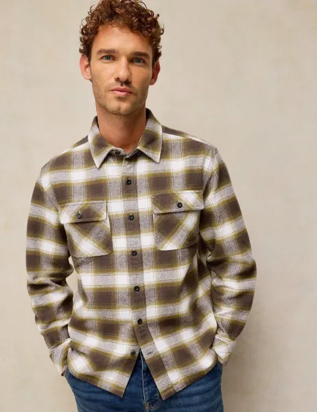 White Stuff Pure Cotton Darwen Check Shirt Green Mix