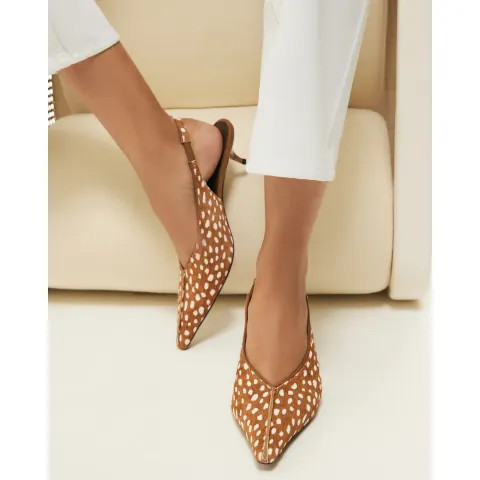 River Island Animal Print Hair On Leather Low Heels