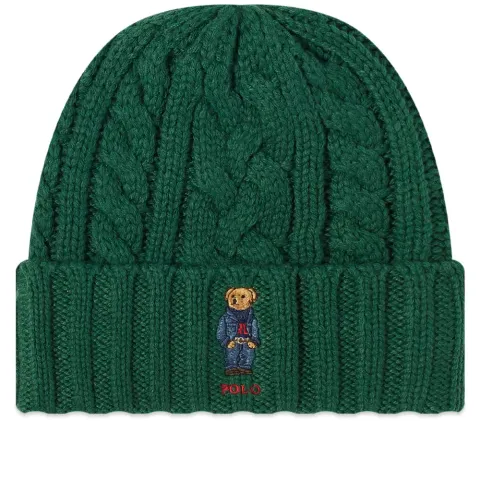 Bear Cable Knit Beanie