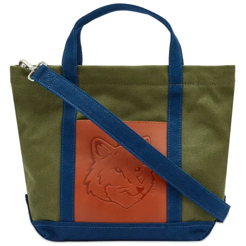 Fox Head Leather Pocket Mini Tote Bag