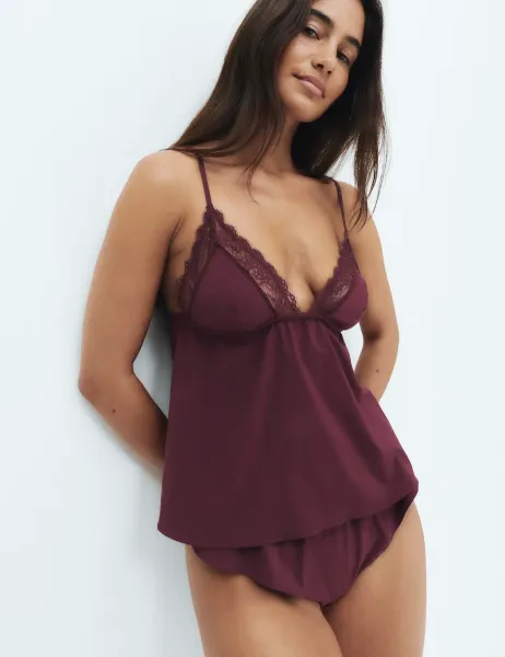 Marks & Spencer Clara Papertouch Lace Cami Wine