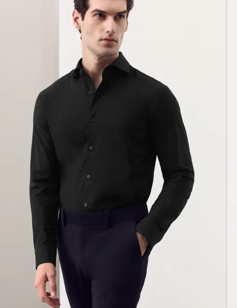Autograph Slim Fit Stretch Performance Shirt Black