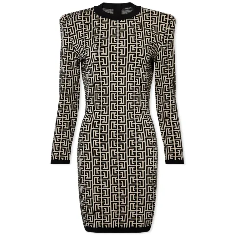 Jacquard Monogram Logo Mini Dress