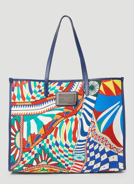 Carretto Print Canvas Tote Bag