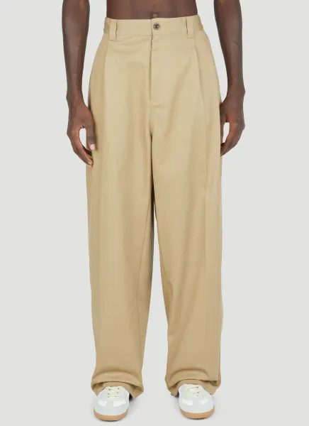 Check Panel Twill Pants