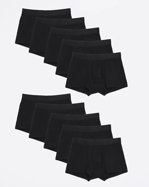 River Island 10 Pack Ri Jacquard Waistband Trunks
