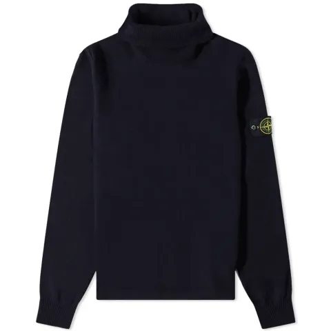 Stretch Wool Roll Neck Knit