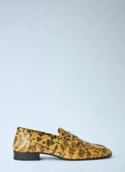 Dries Van Noten Python-Print Leather Loafers