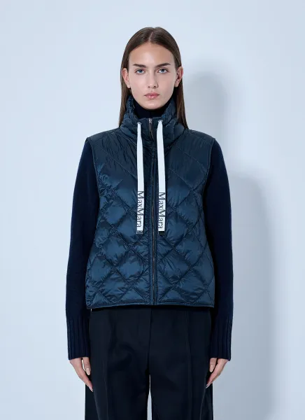 Max Mara Quilted Gilet with Drawstring Collar