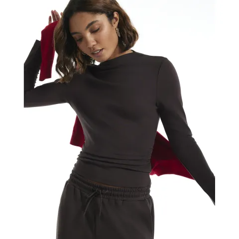 River Island Premium High Neck Ruched Top