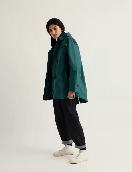Seasalt Cornwall Linen Rich Hooded Duffle Coat Teal