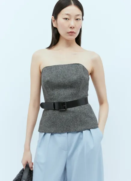Wool Flannel Bustier Top