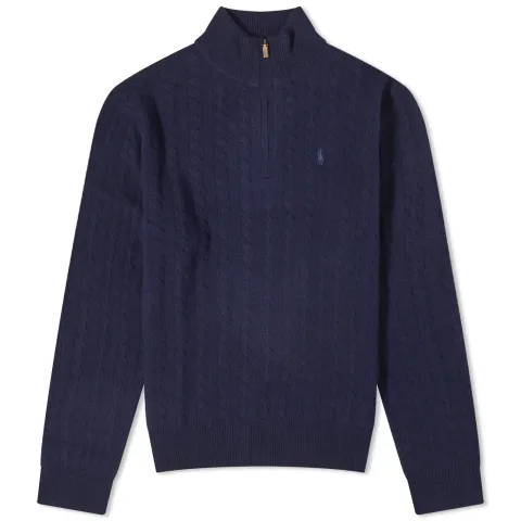 Half Zip Cable Knit Jumper