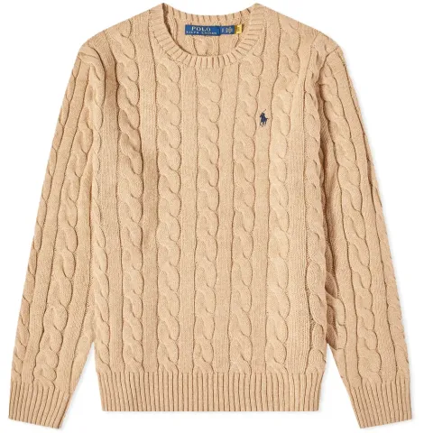 Cotton Cable Crew Knit