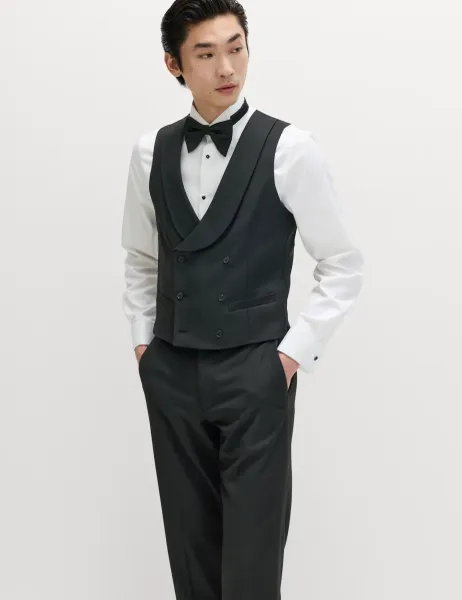 Marks & Spencer Double Breasted Waistcoat Black