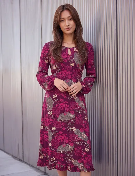 Roman Floral Keyhole Dress
