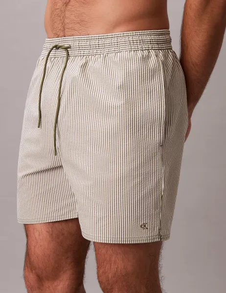 Calvin Klein Striped Swim Shorts Green Mix