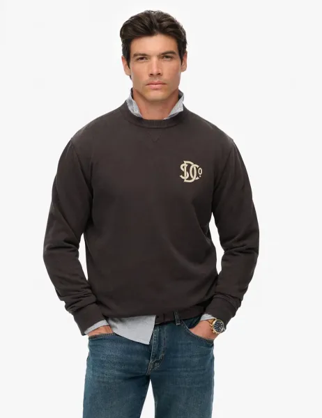Superdry & Co Pure Cotton Graphic Crew Neck Sweatshirt Black