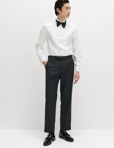 Marks & Spencer Regular Fit Stretch Tuxedo Trousers Black