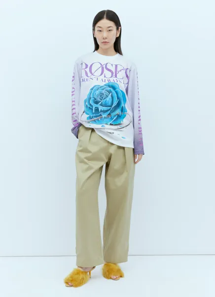Rose Print Long Sleeve T-Shirt