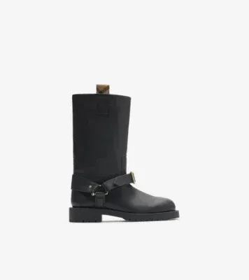 Leather Soft Saddle Low Boots​ in Black