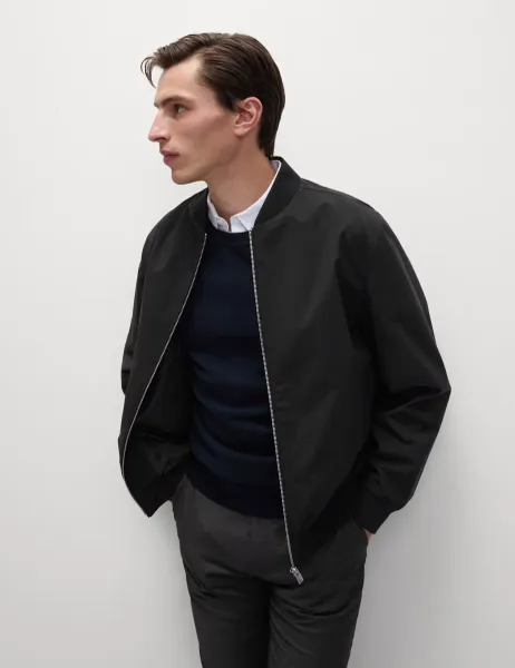 Marks & Spencer Bomber Jacket with Stormwear Black