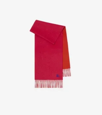 Reversible Cashmere Scarf in Jam pink/roux red