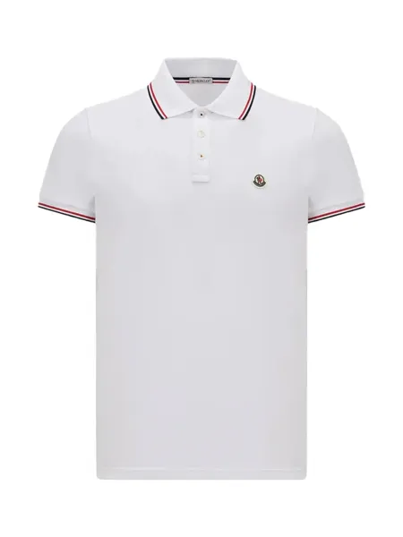 men Tricolor-Trimmed Cotton Piquet Polo Shirt O.White