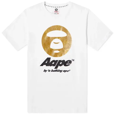 AAPE Foil Glitter Moon Face T-Shirt