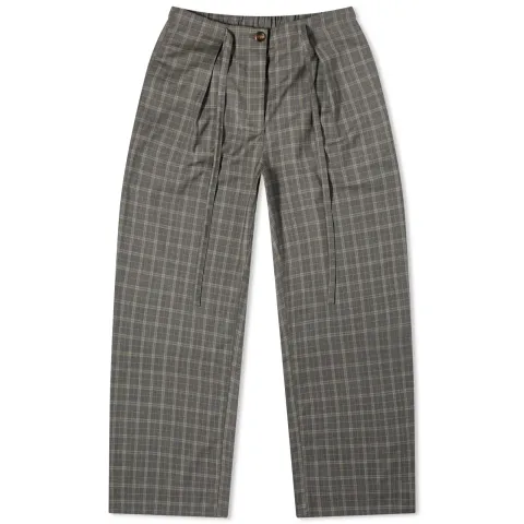 Wool Check Trousers