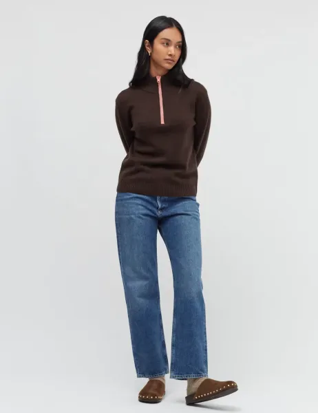 Chinti & Parker Wool Cashmere Roll Neck Zip Jumper