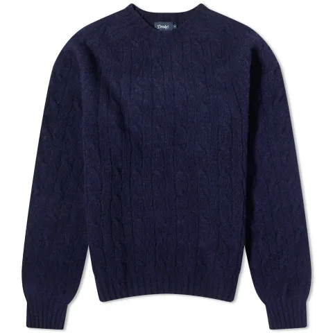 Brushed Shetland Cable Crew Knit