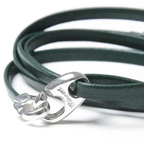 Bind Leather Silver Bracelet