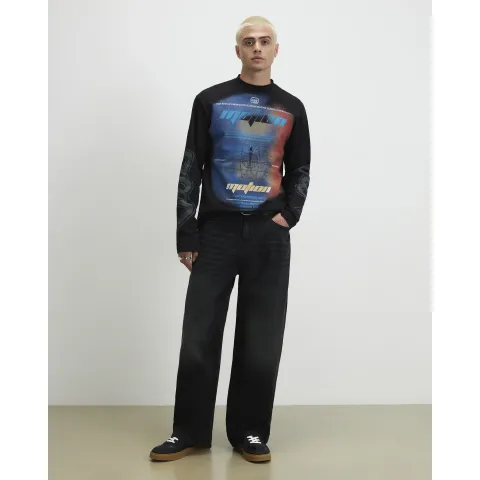 River Island Oversized Fit Motion Ombre T-Shirt