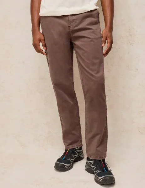 White Stuff Slim Fit Cotton Stretch Chinos Brown