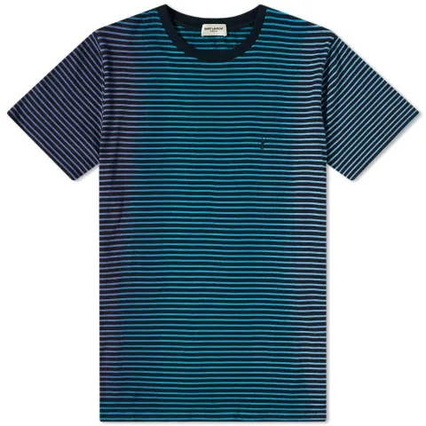 Ysl Logo Stripe T-Shirt