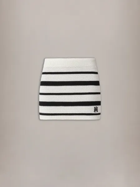 WOMEN - WOMEN'S MA STRIPED MINI SKIRT - Black Alabaster