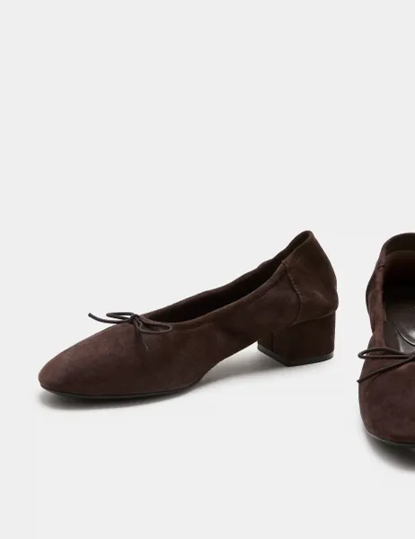 Marks & Spencer Suede Bow Block Heel Court Shoes